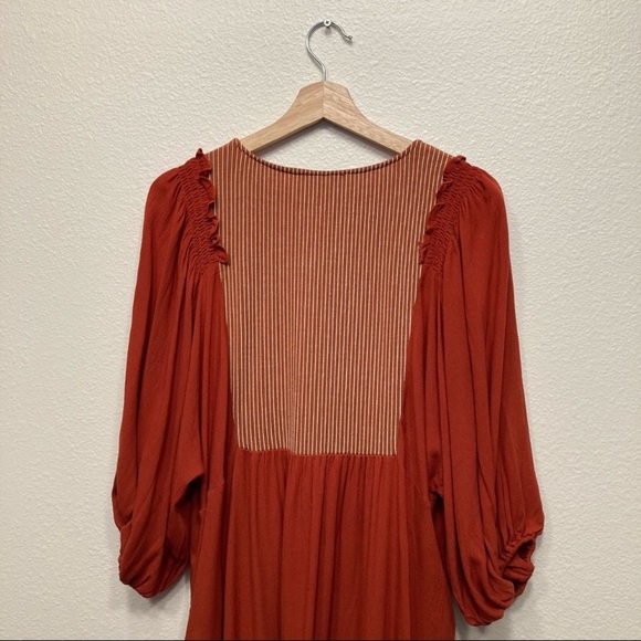 Boho Peasant High low Ruffle midi dress - Picture 13 of 16